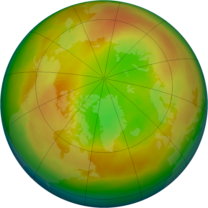 Arctic ozone map for February 1994
